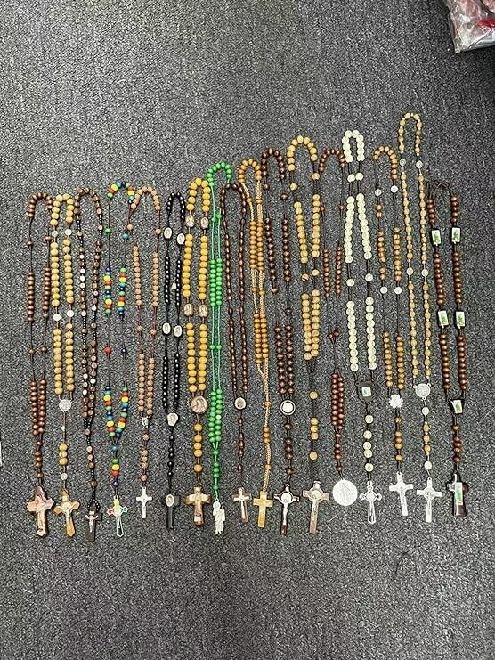 CLGIFT 12pcs mix lot rosary necklace Religious catholic Crucifix cross wholesale