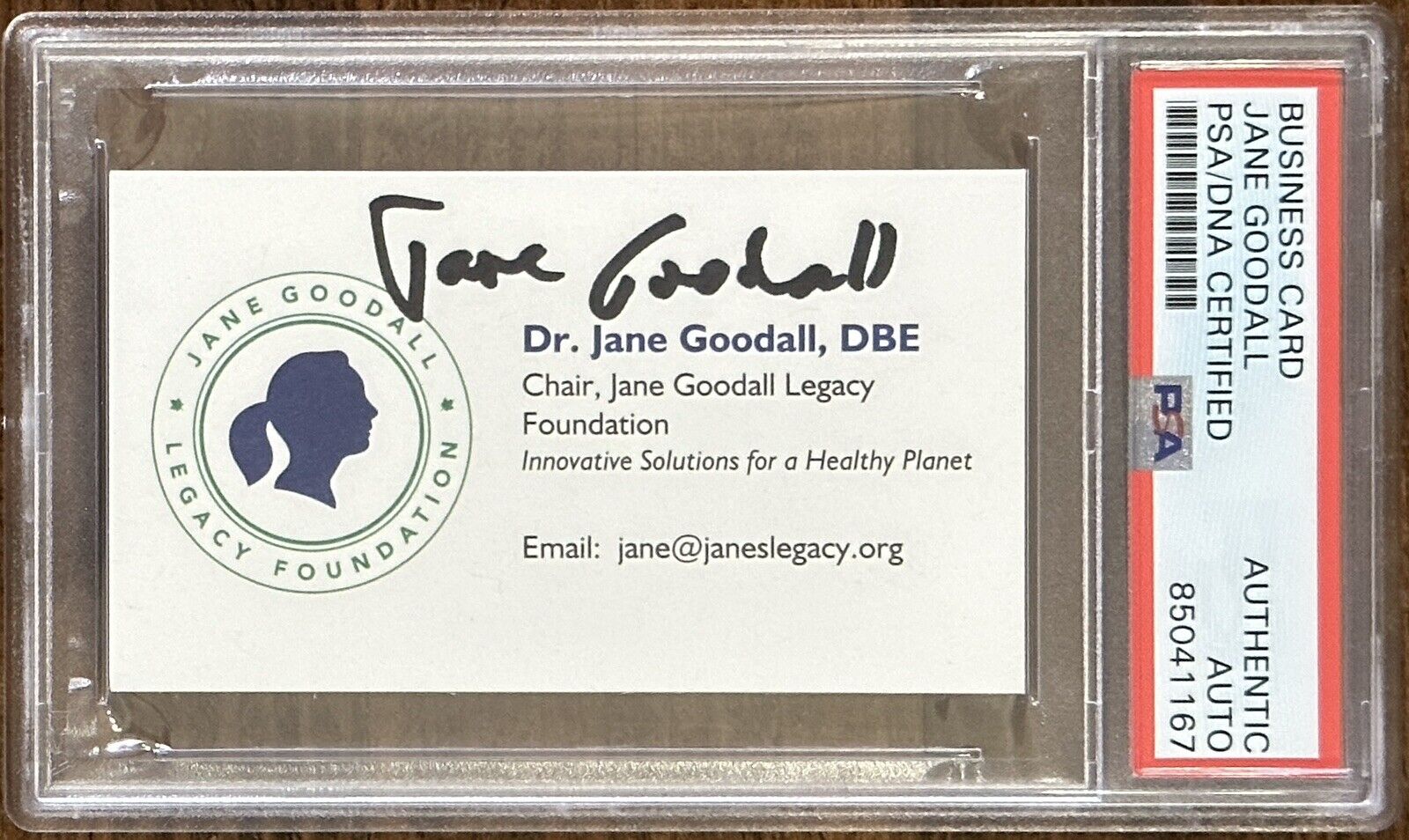 Chimp Expert Jane Goodall Autographed Business Card Signed PSA DNA Certified COA