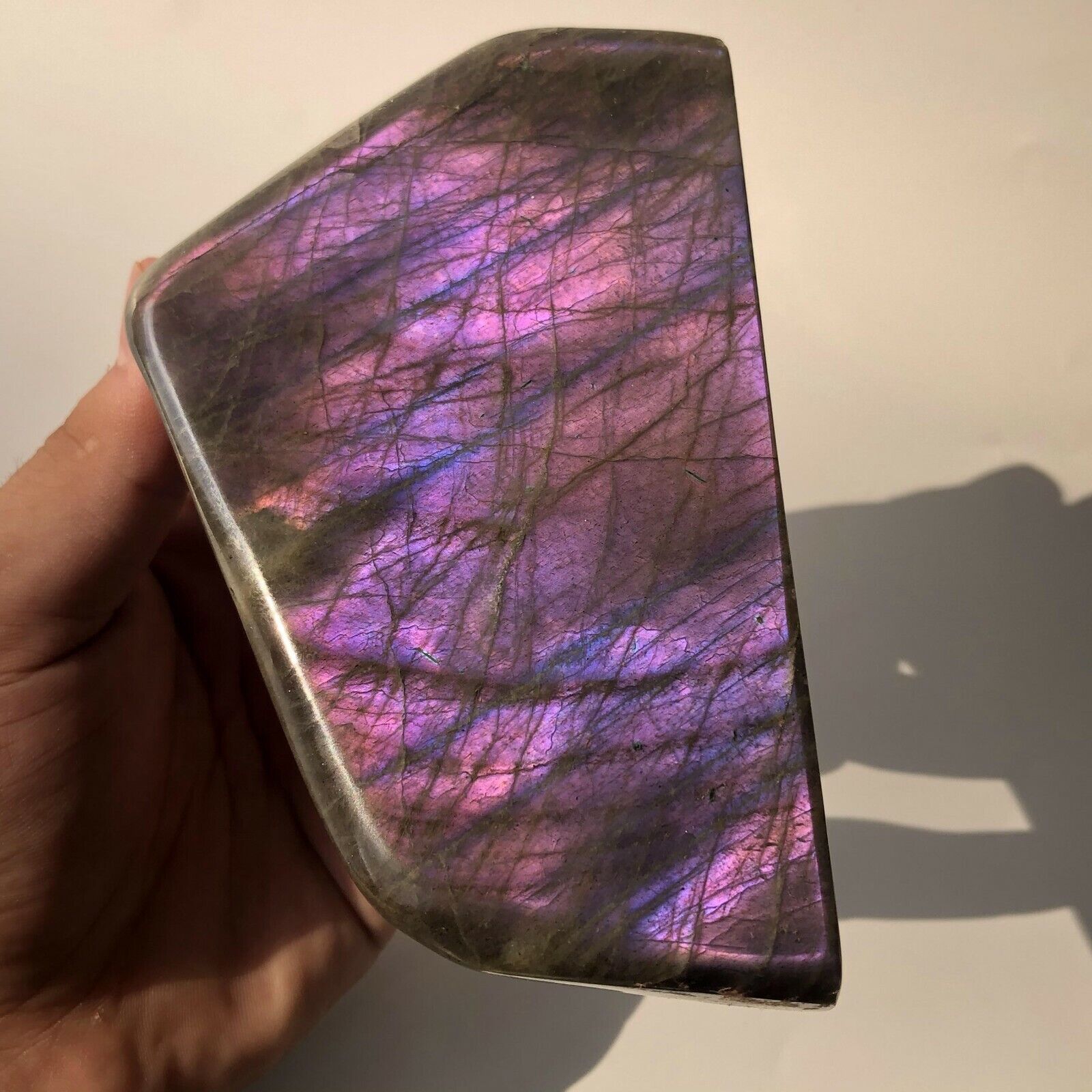 1.35lb TOP Natural Purple Labradorite Quartz Crystal Freeform Mineral Healing 