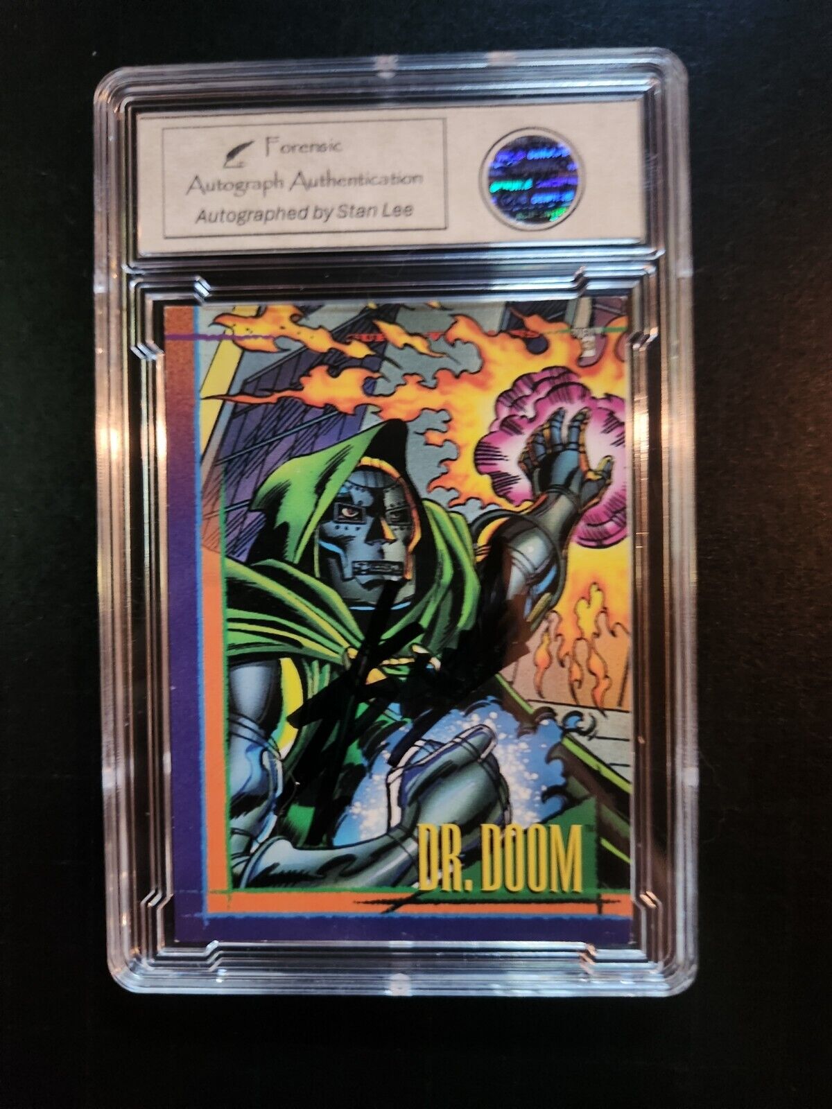 1993 Marvel Trading Card- Doctor Doom - Signed By Stan Lee