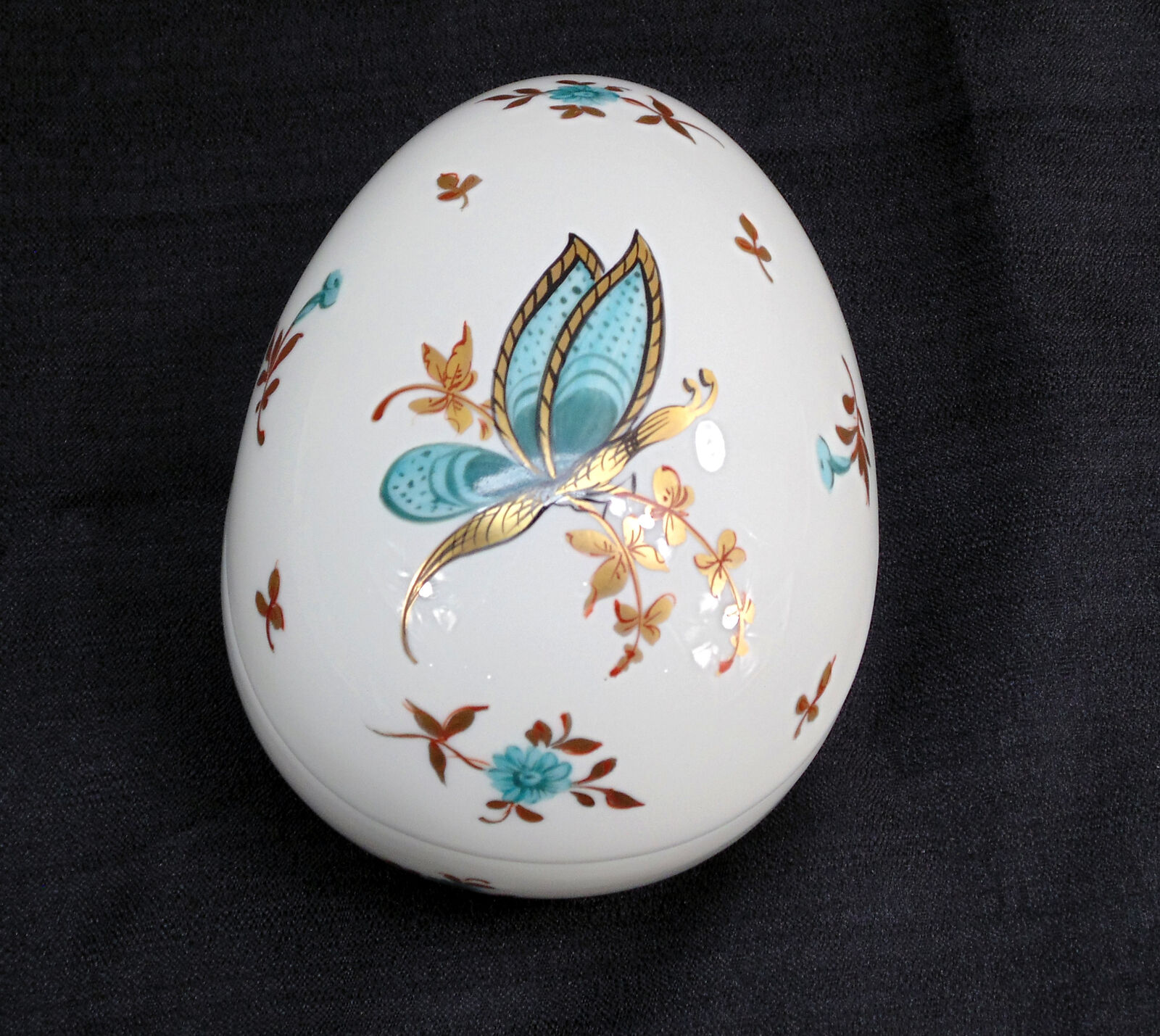 Vintage Large Limoges France Hand Painted Porcelain Egg Covered Box
