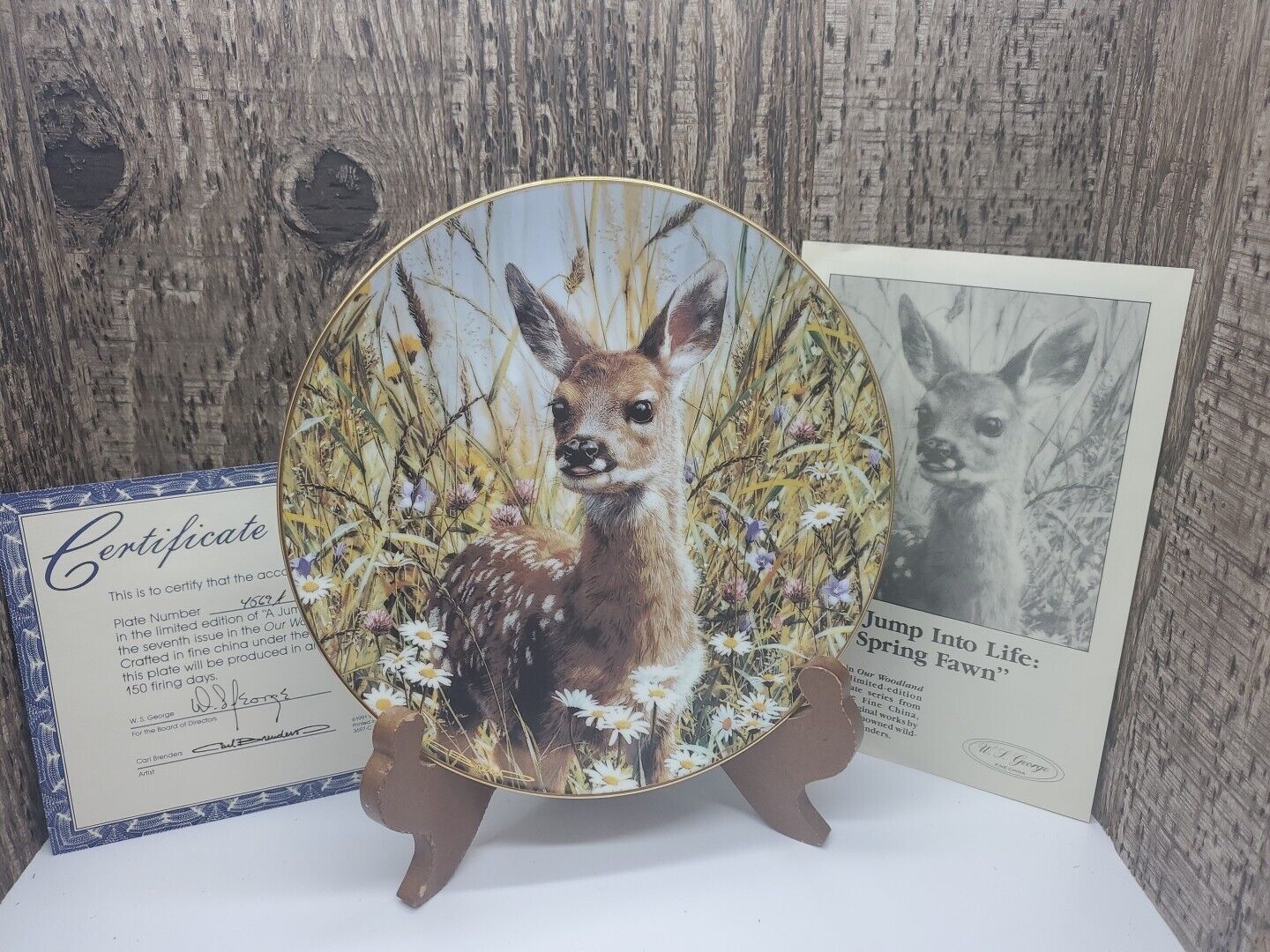 WS George Our Woodland Friends A Jump Into Life Spring Fawn Brenders Plate 1991