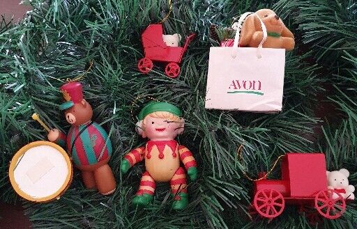 Lot Of 5 Vintage Avon Christmas Ornaments