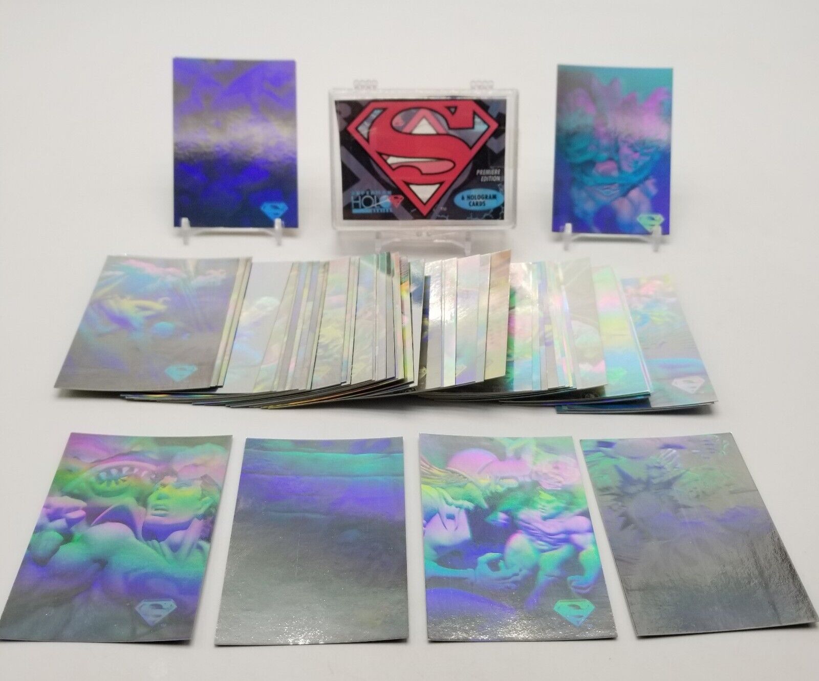 1996 Skybox SUPERMAN HOLO SERIES Complete 50 Card Set & 4 Card HoloAction Set