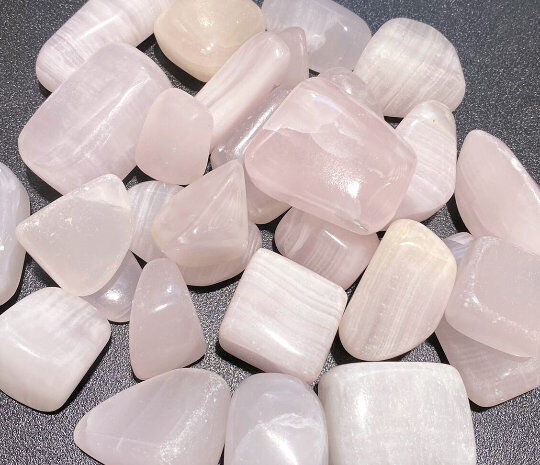 Pink Mangano Calcite Tumbled (UV Reactive)(3 Pcs) Polished Natural Gemstones