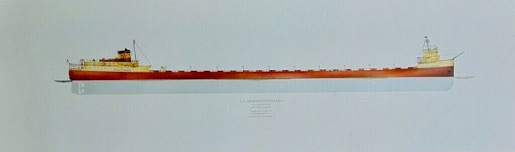 Great Lakes Freighter Edmund Fitzgerald Print by Maritime Artist Remy Champt