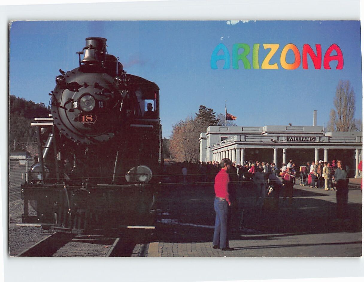 Postcard Gateway to the Grand Canyon Engine #18 Train Williams Arizona USA