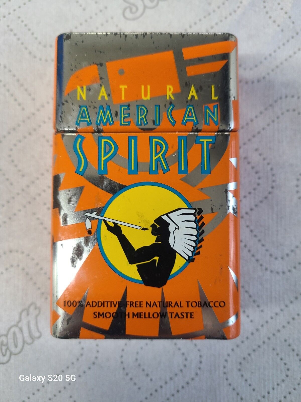 HTF Color American Spirit Metal Tin Flip Top Pack. Very Rare. 