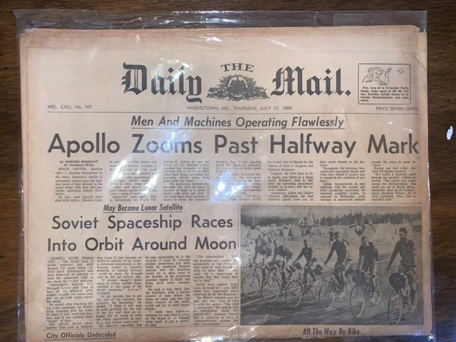 Daily Mail 1969, July 17 Newspaper Apollo Space Mission