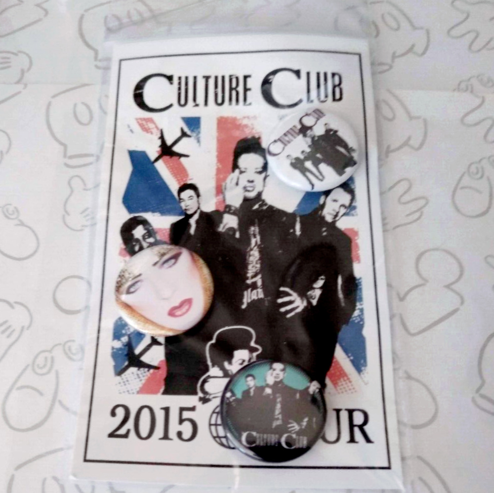 Culture Club Boy George 2015 Concert Tour 3 Button Lapel Badge Pin Set