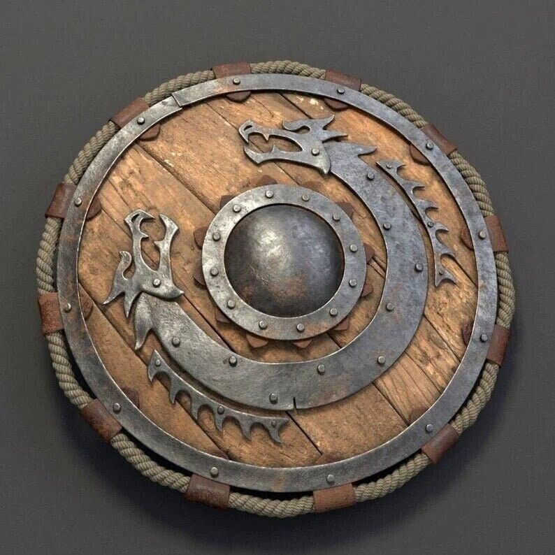 Medieval Dragon Shield, Round Shield, Viking round shield, Cosplay Battle Ready