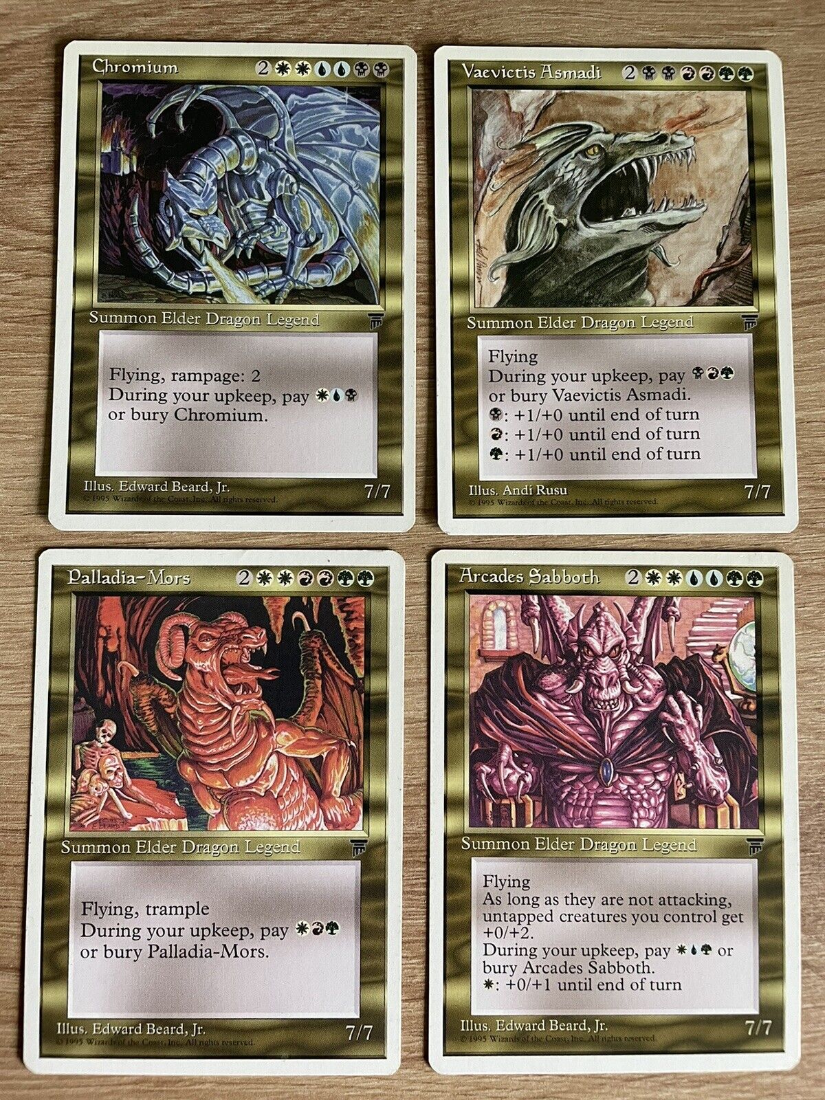 4 x Elder Dragon Legends (Chronicles, 1995) EX, Magic Cards MtG, Vintage