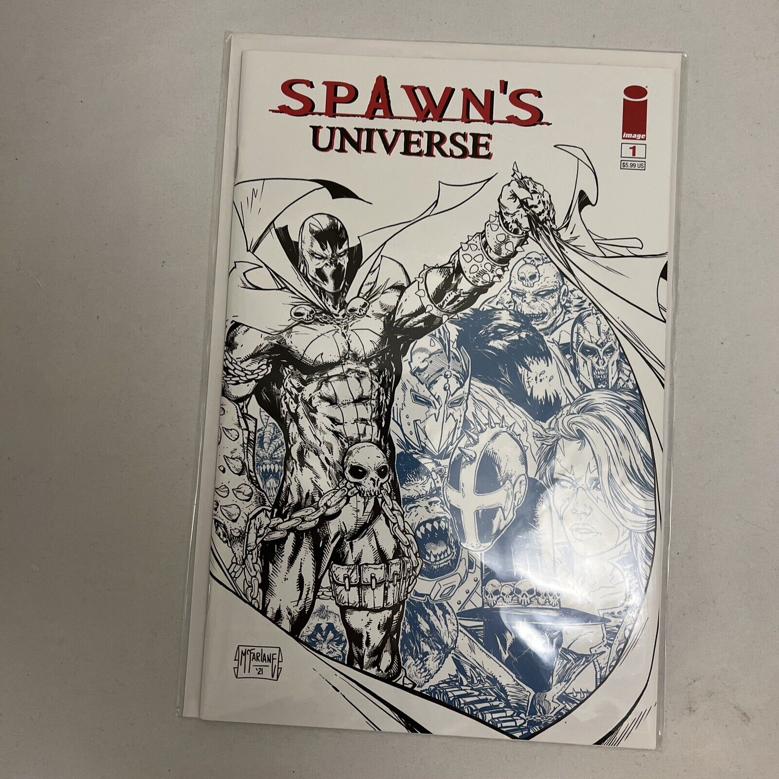 Spawn's Universe #1 Todd McFarlane B&W Variant Cover Image Comics 2nd Print