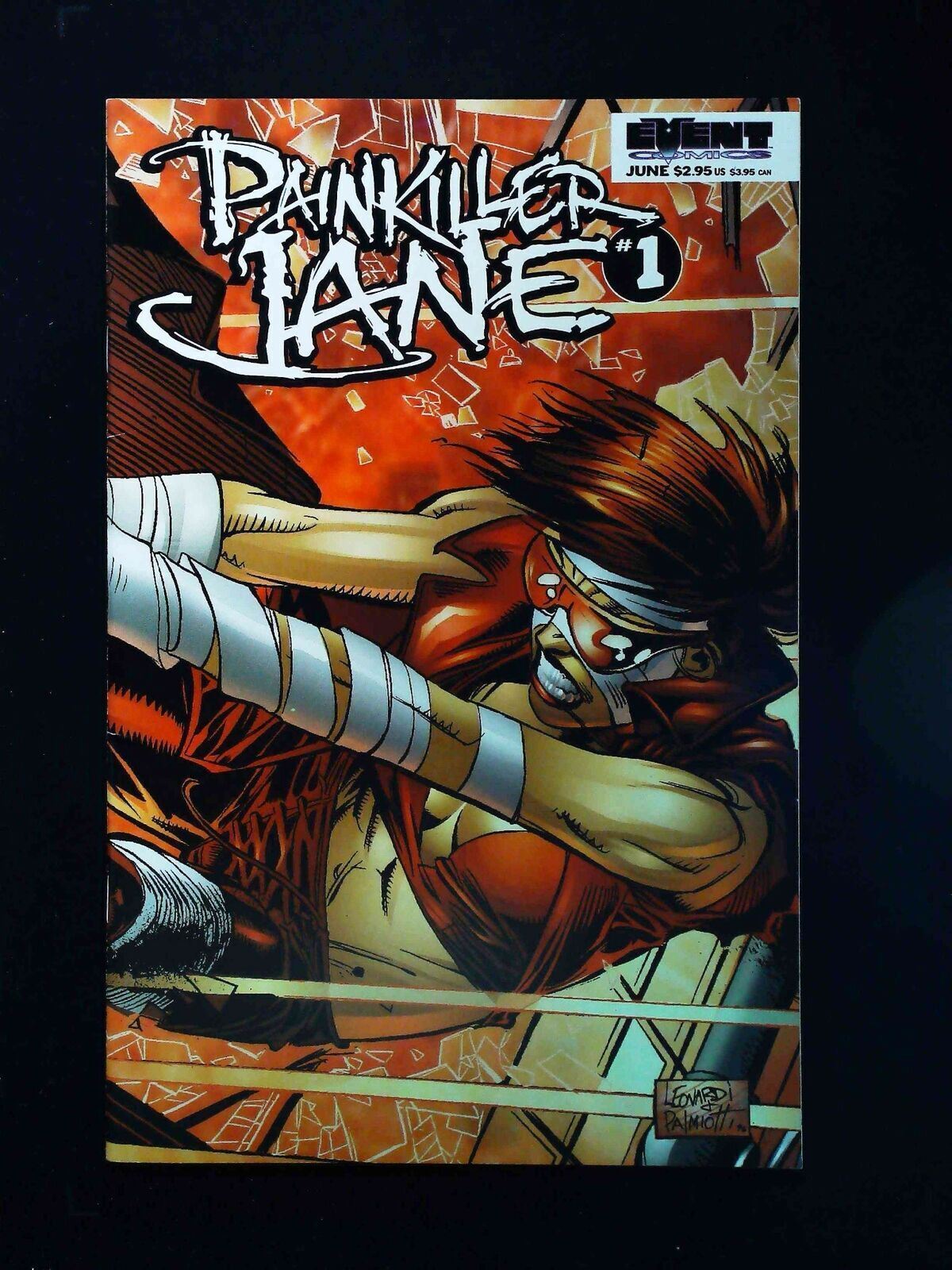 Painkiller Jane #1B  Event Comics 1997 Vf+  Variant Cover