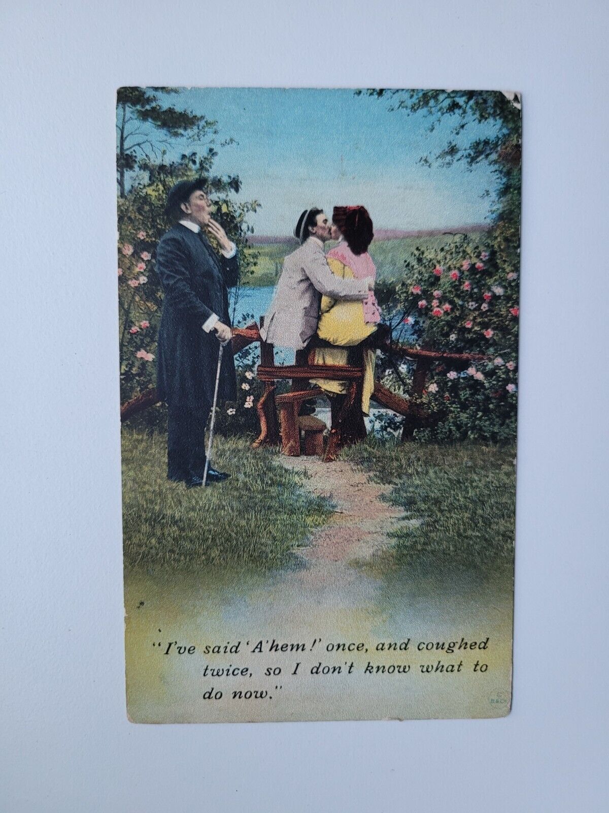 Bamforth and Co. England and New York 1911 PARSONS DILEMMA POSTCARD Love Humor
