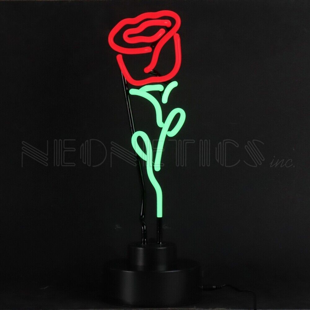 RED ROSE NEON SCULPTURE Lamp Sign