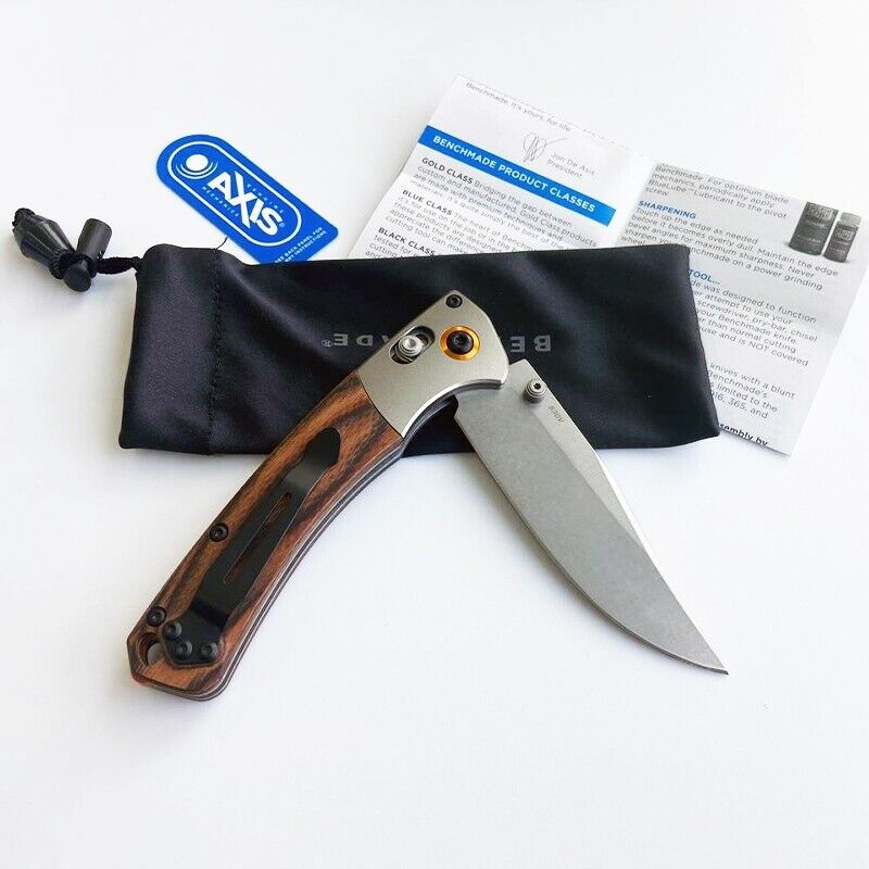 *Classic Stabilized Wood CPM-S30V Folding Knife：New Mini Benchmade 15085-2 