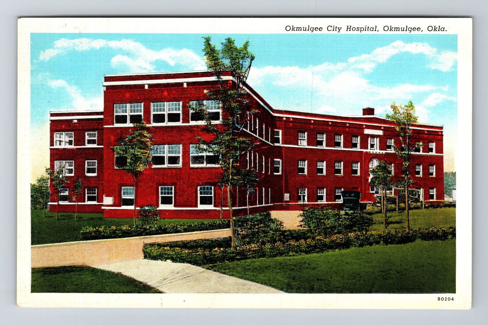 Okmulgee OK-Oklahoma, Okmulgee City Hospital, , Vintage Postcard
