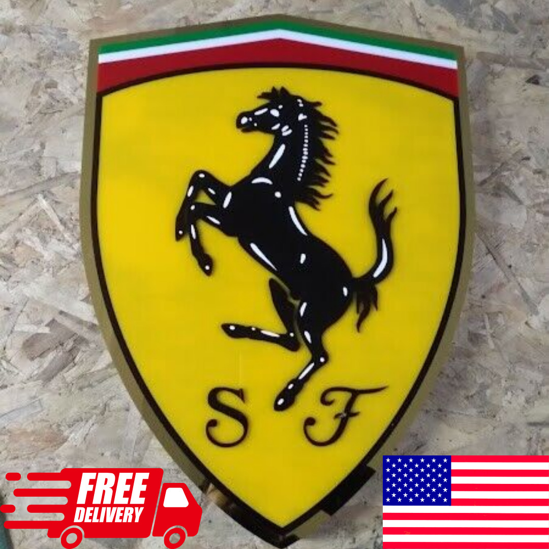 Ferrari Metal Sign, Garage Sign, Ferrari Sign For Sale, Ferrari Sign - 70cm