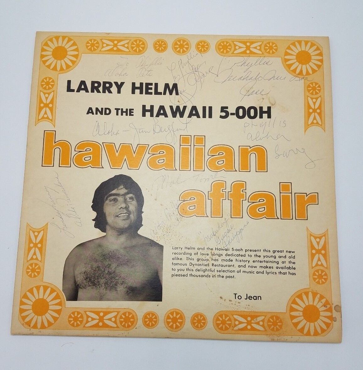 1960s Larry Helm and the Hawaii 5-OOH Hawaiian Affair *SIGNED* Vintage Record 