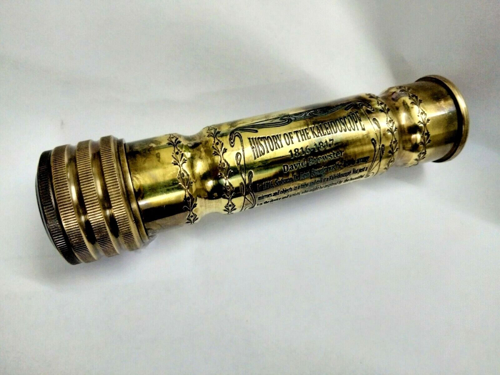 Antique Brown Finish Brass Kaleidoscope Nautical Collectible