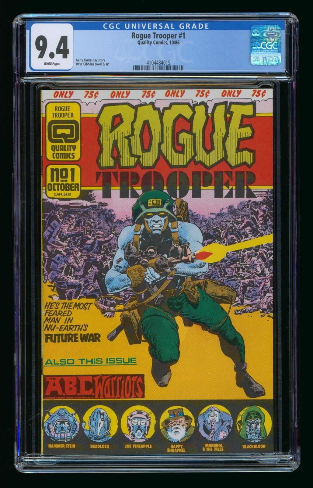 ROGUE TROOPER #1 (1986) CGC 9.4 QUALITY COMICS WHITE PAGES