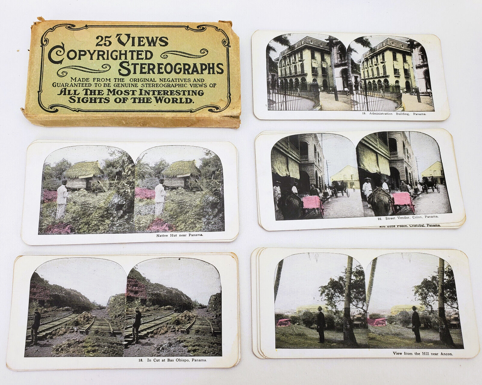25 Vintage Stereograph Views No. 125 A Trip Across Panama Early 1900’s VGC