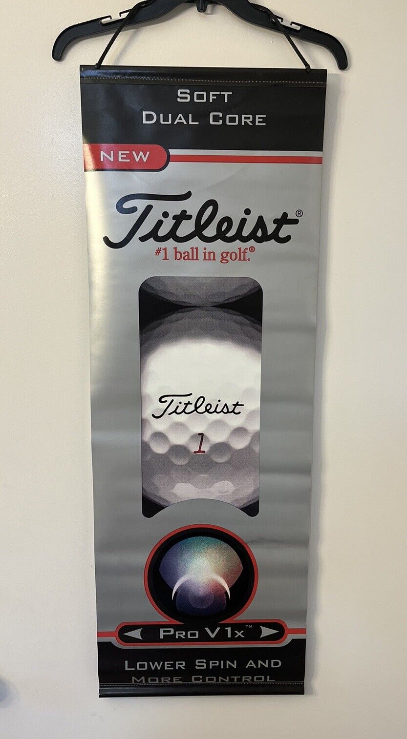 Titleist Pro V1x Golf Ball Store Display Advertisement Sign Banner 2 Sided 14x40