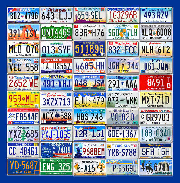 50 STATE SET OF USA LICENSE PLATES LOT IN CRAFT CONDITION