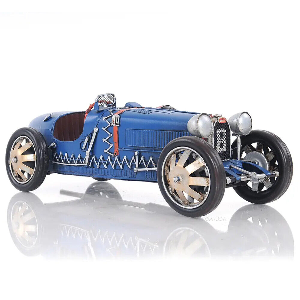 Bugatti Model Car Type 35 | Lightweight Car Model W/ Iron Frame & Steering Wheel