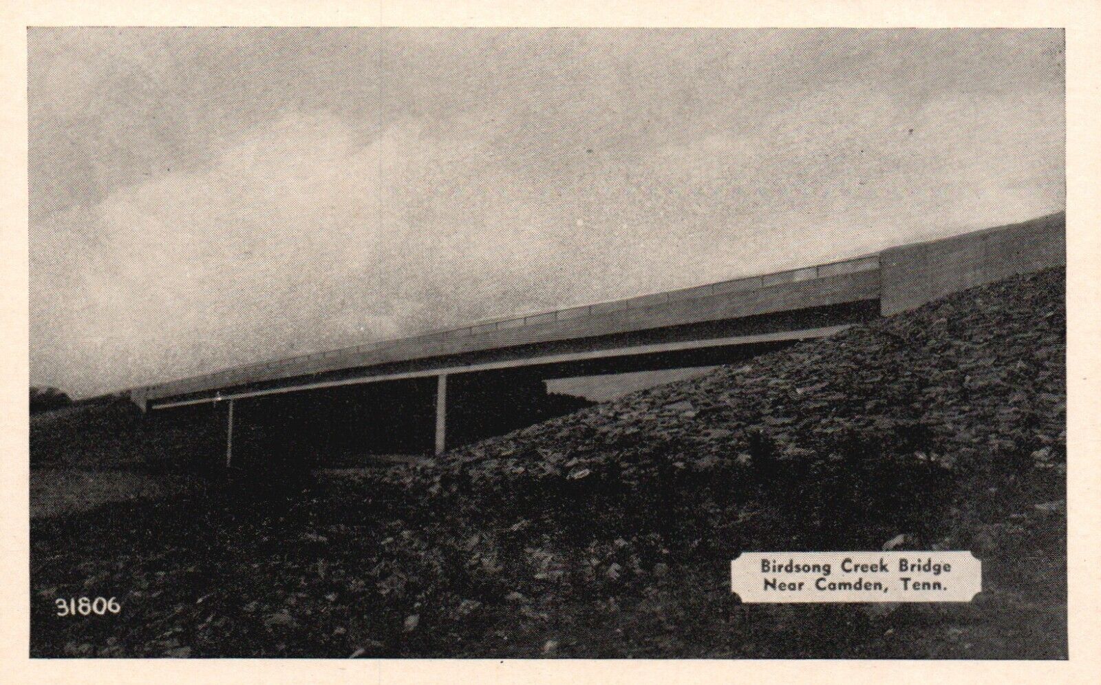 Postcard TN near Camden Tennessee Birdsong Creek Bridge Vintage PC G6381