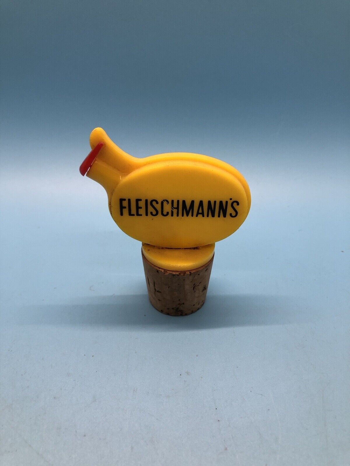 Vintage Fleischmann’s Vodka Yellow Liquor Pourer Bottle Cork Stopper 1960s
