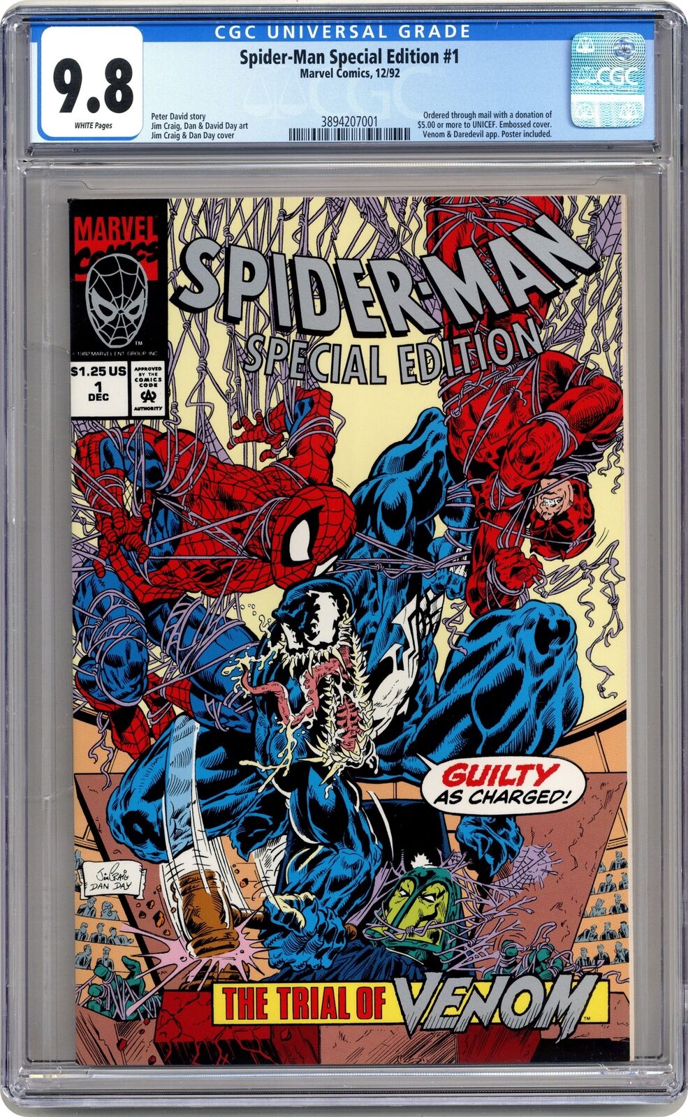 Spider-Man Special Edition Trial of Venom UNICEF #1 CGC 9.8 1992 3894207001