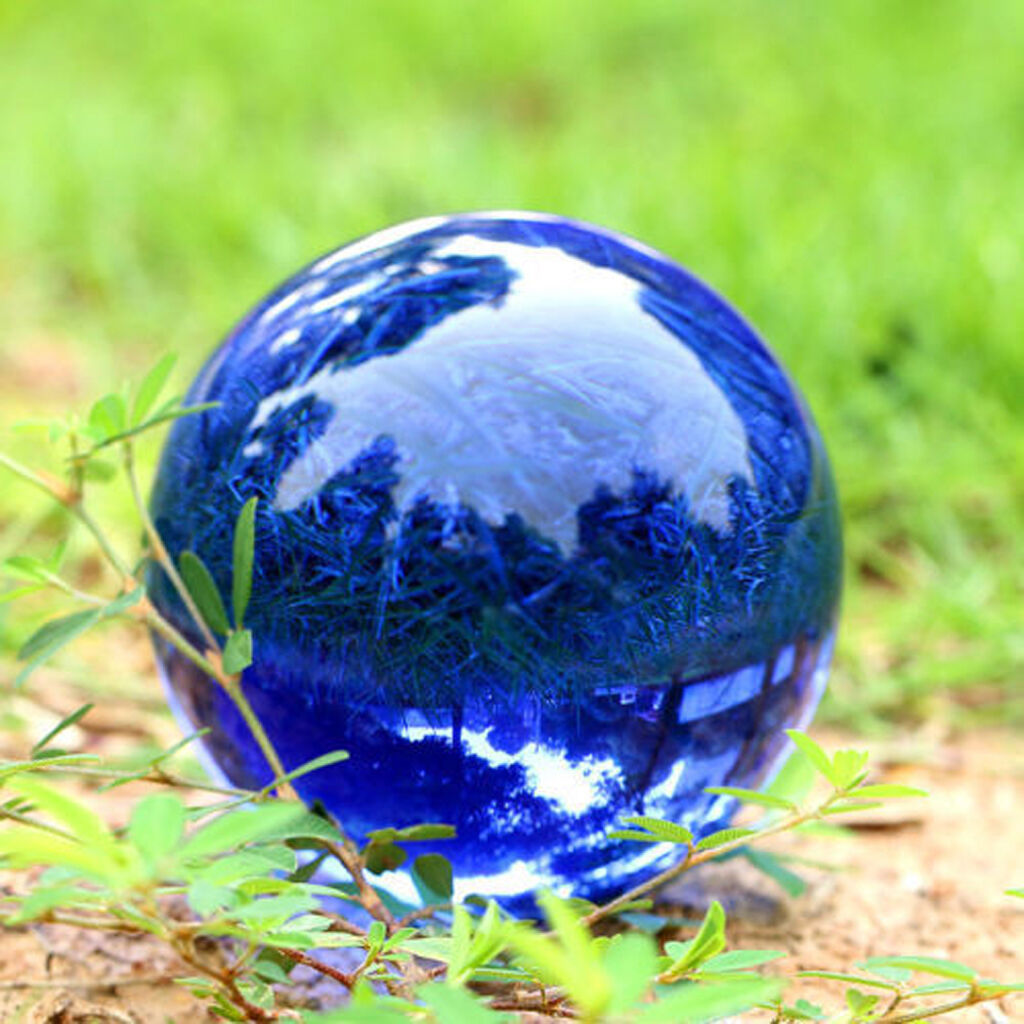 50mm Asian Rare Natural Quartz Blue Magic Crystal Healing Ball Sphere + Stand 