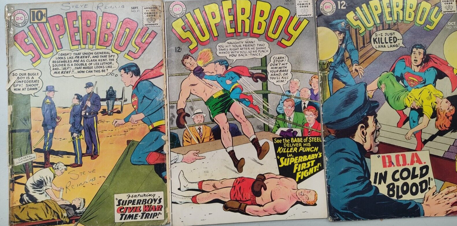 Superboy #91,124,151 DC 1961-1968 Comic Books
