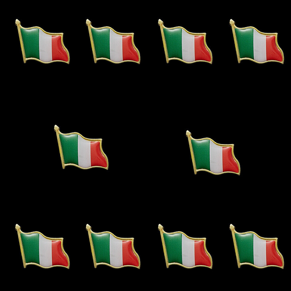 10PCS National flags Enamel Pin Italian Country Flag Brooch Pin Decor