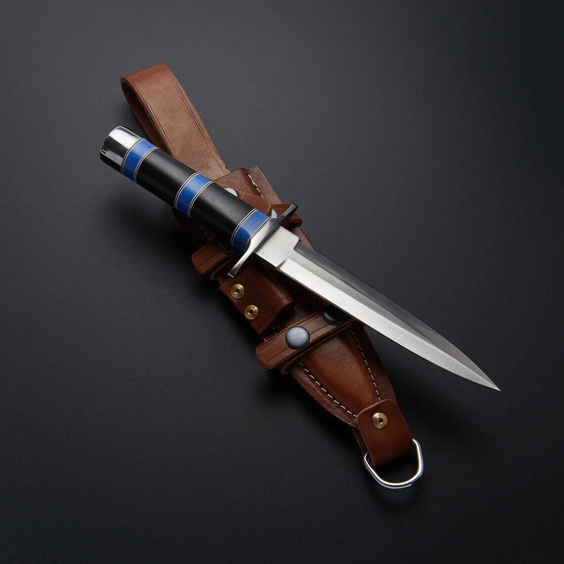 Arkansas Toothpick Dagger Handmade D2 Dagger Hunting  knife &Leather Sheath