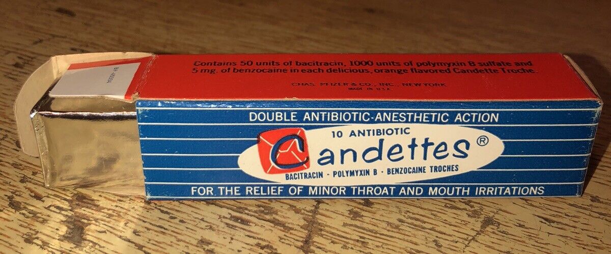 Antibiotic Candettes 10-Pack *Sealed* Box 1950s-60s Pfizer 