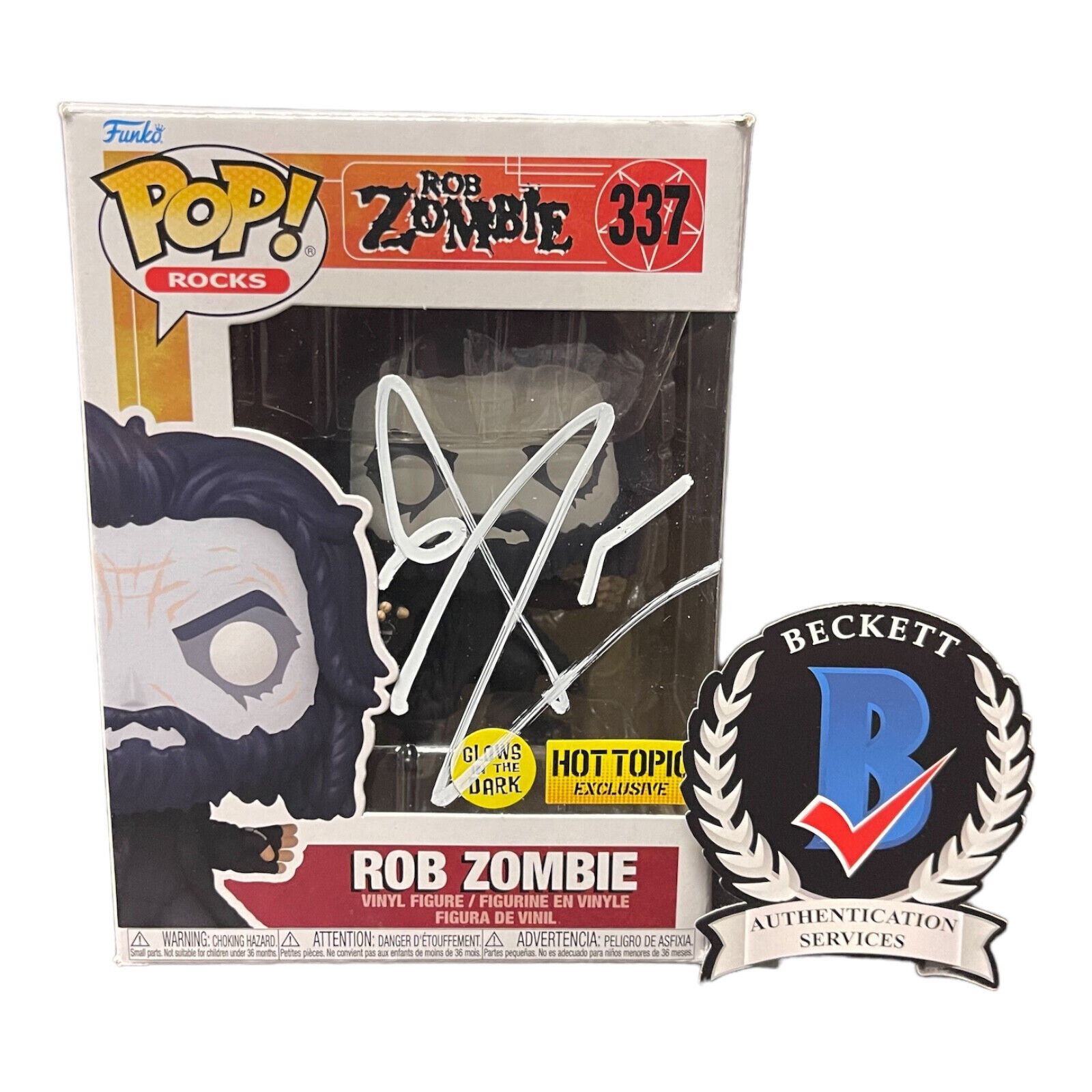 Rob Zombie Signed Autograph White Zombie Funko Pop 337 Beckett BAS