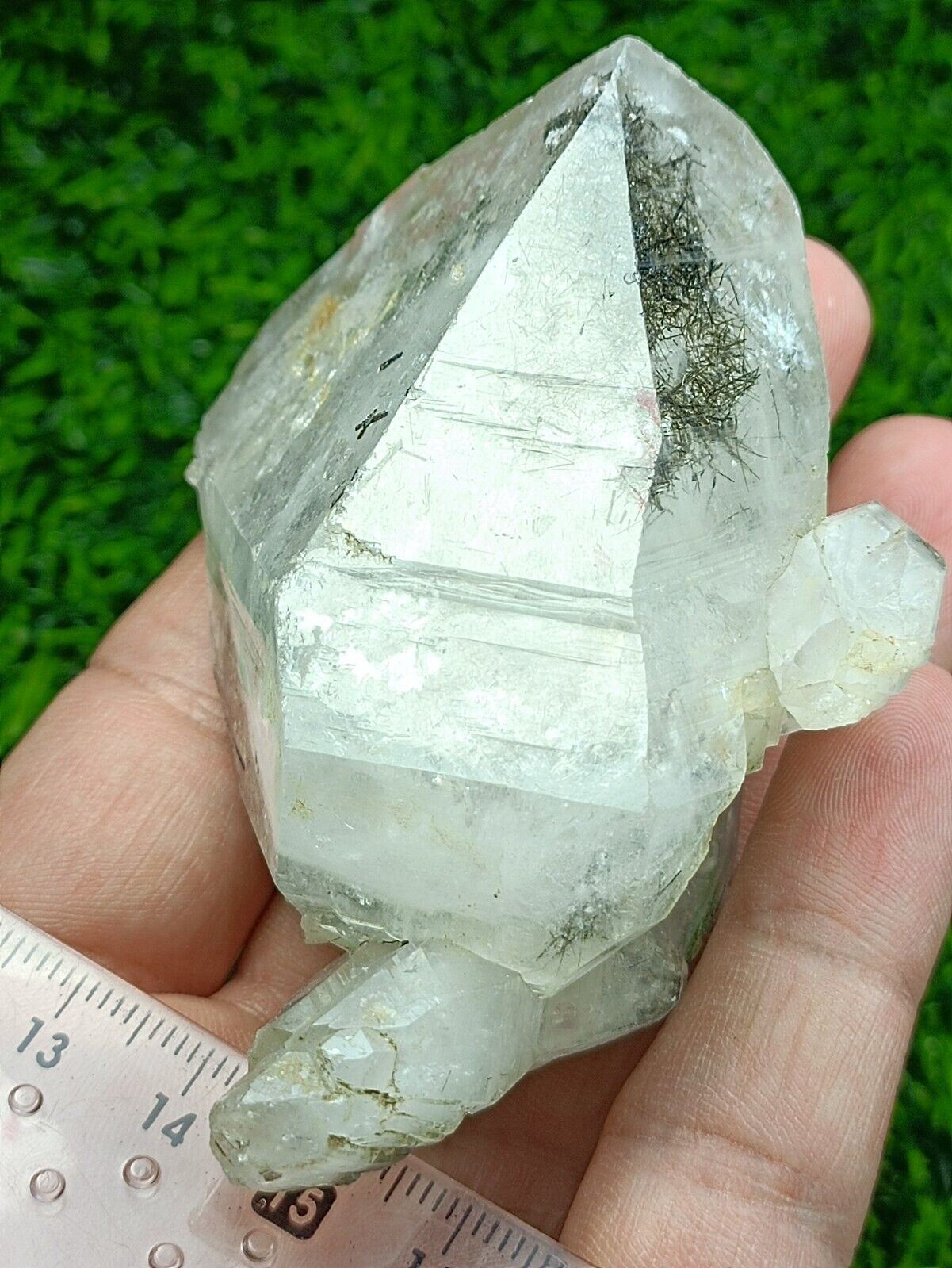 151g Rutile Quartz Scepter/Crystal (tourmalinated) with very unique formation 