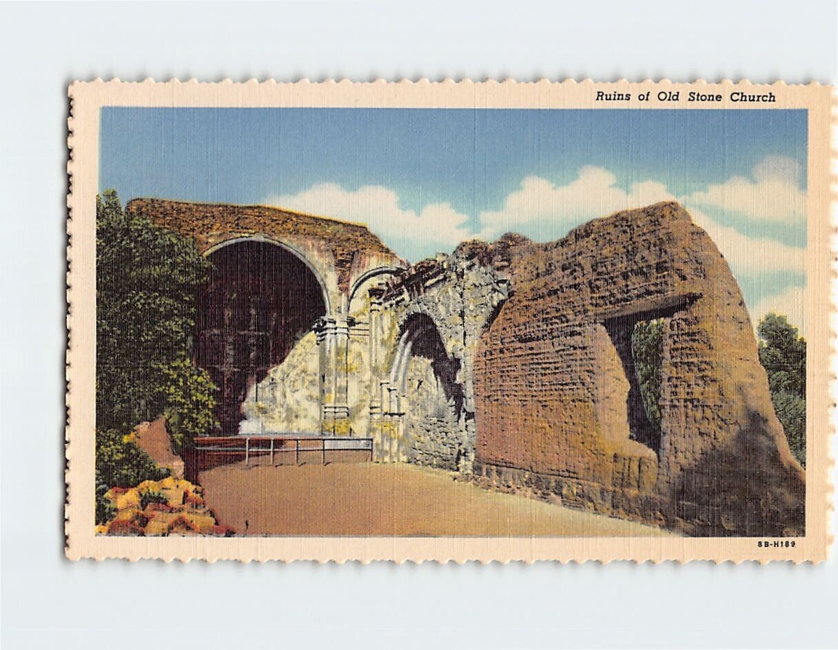Postcard Ruins of Old Stone Church, Mission San Juan Capistrano, California