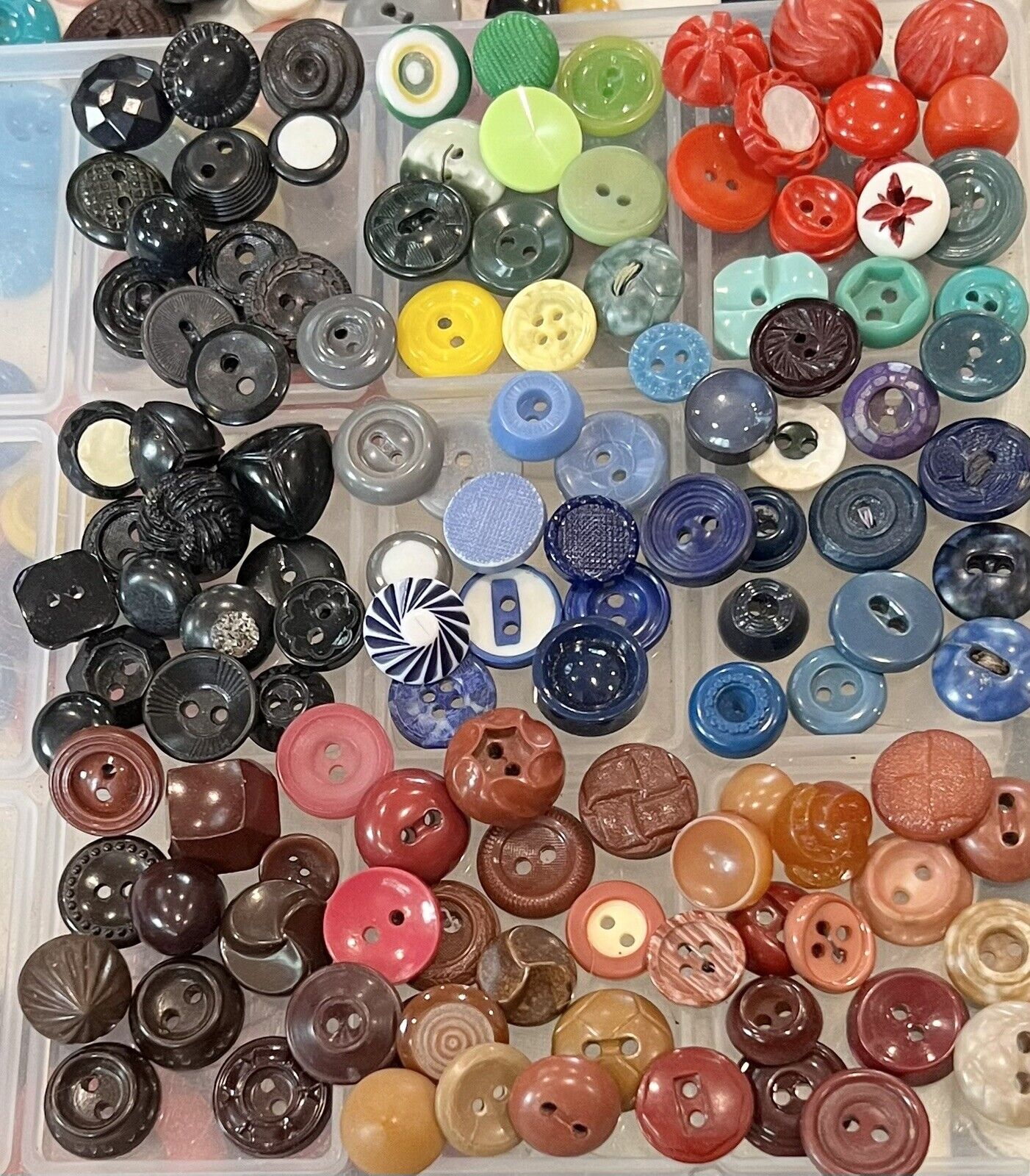 Vintage Colorful Mixed Variety 122 Small Plastics Novelty Buttons Lot