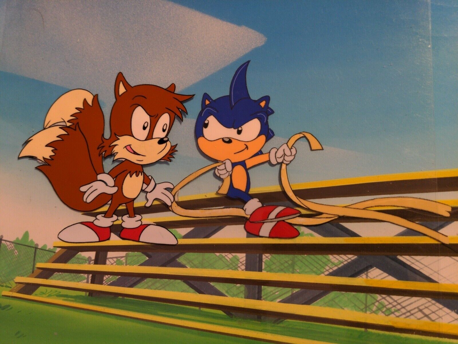 Sonic the hedgehog animation cel production art background animated series HT