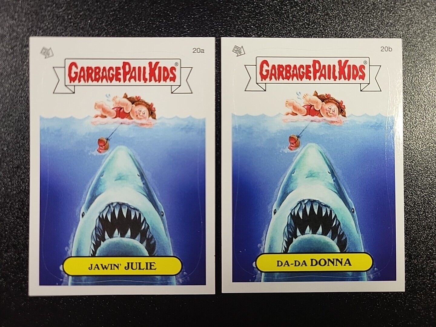 Jaws Steven Spielberg Robert Shaw Roy Scheider Spoof Garbage Pail Kids Card Set