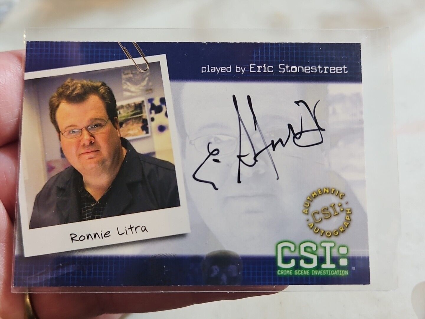 CSI series 2 autograph card CSI-B4 Eric Stonestreet - Ronnie Litra