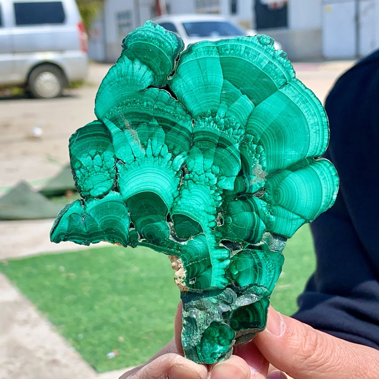 347G Natural glossy Malachite transparent cluster rough mineral sample