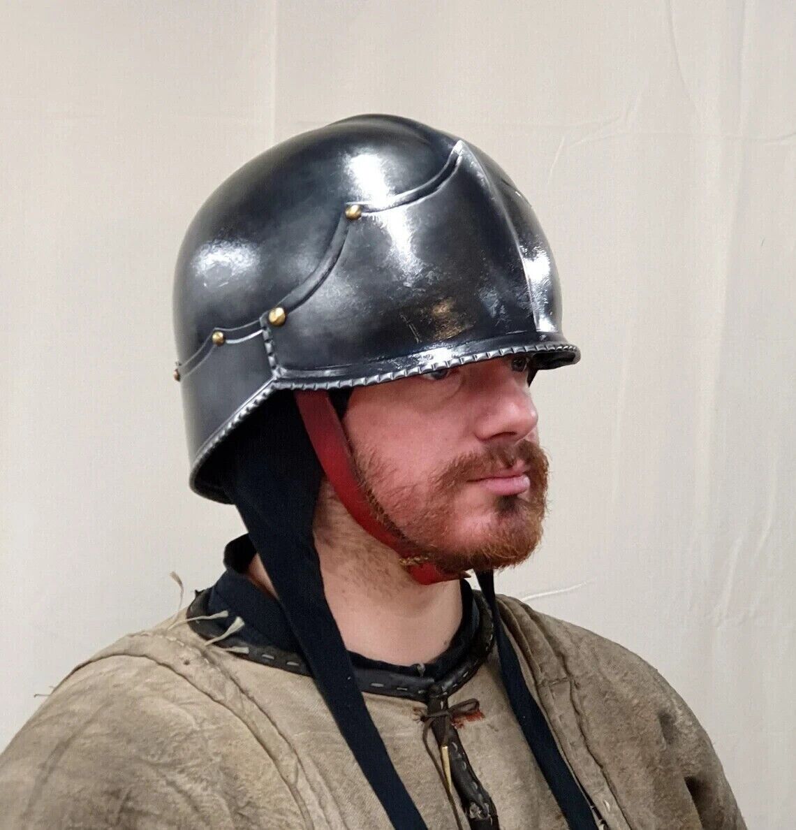 Helmet Brain Hood Armor Metal Larp Middle Ages Cosplay Knight Theater Film