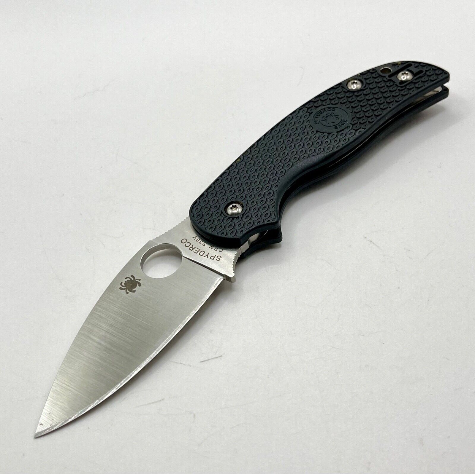 Spyderco Sage 5 Lightweight C123BK Plain Edge Black Pocket Knife - Unused