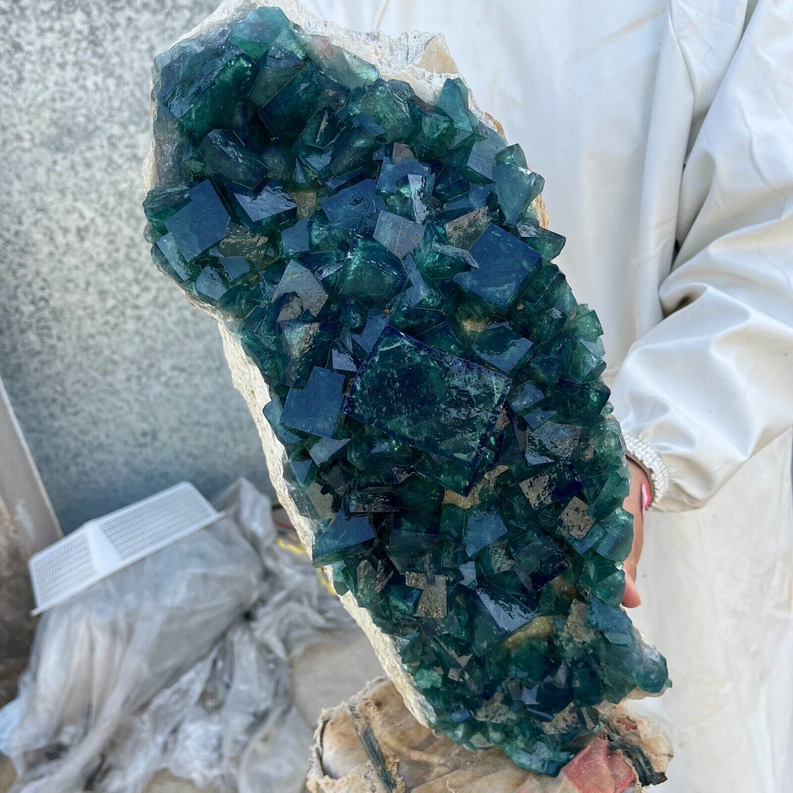 40.7LB Natural super beautiful green fluorite crystal mineral healing specimens