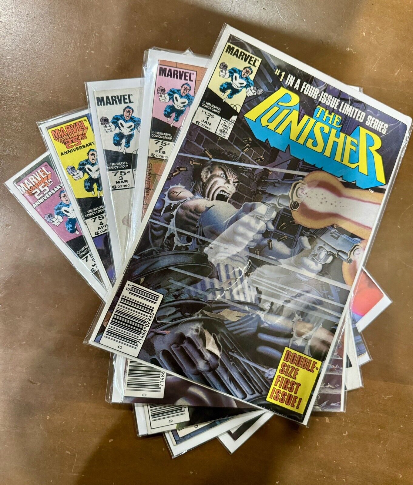 The Punisher #1-#5 Newsstands 1st Solo Limited Series (Marvel Comics 1986) VF/+